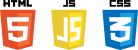 HTML JS and CSS3 programming languages logo image