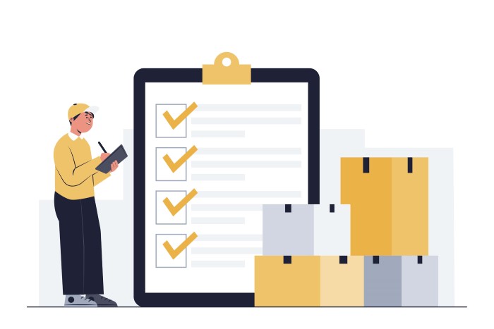 Image of animated person managing inventory